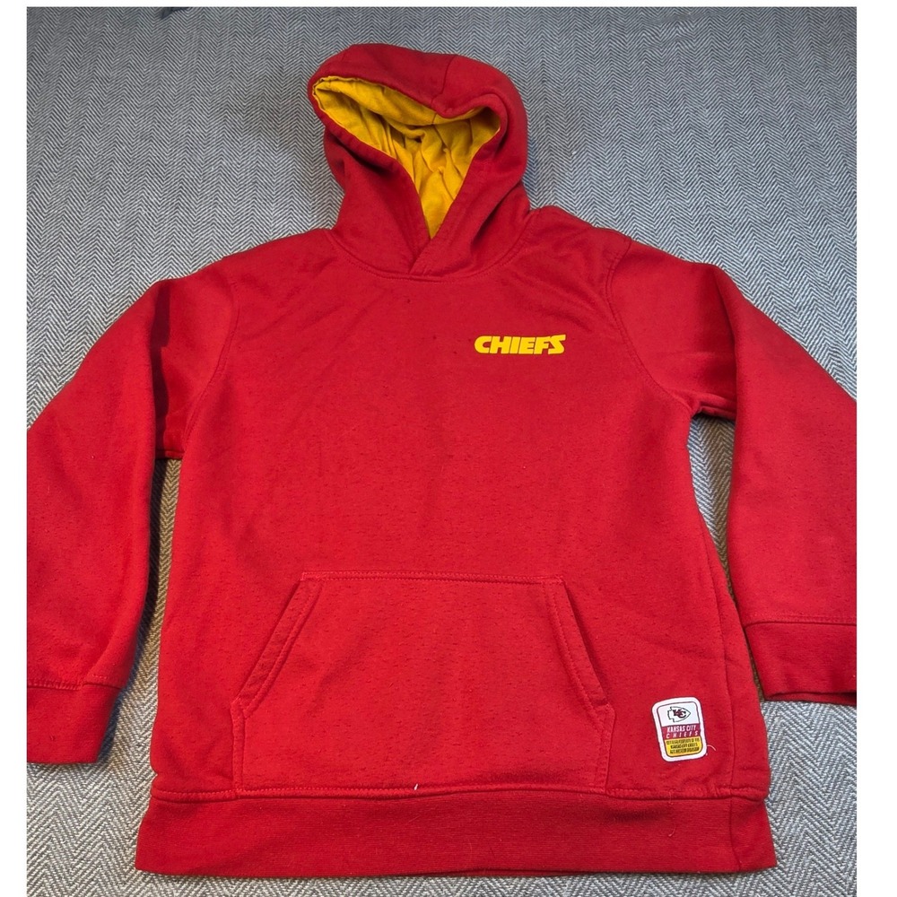 Kansas City Chiefs NFL Team Apparel Red Pullover Hoodie Sweatshirt Youth L